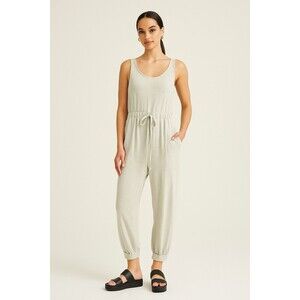 7 For All Mankind GREEN Womens Loungewear Jersey Jumpsuit Sleeveless Size M